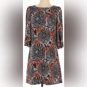 H&M Navy Blue and Brown Floral Blouse